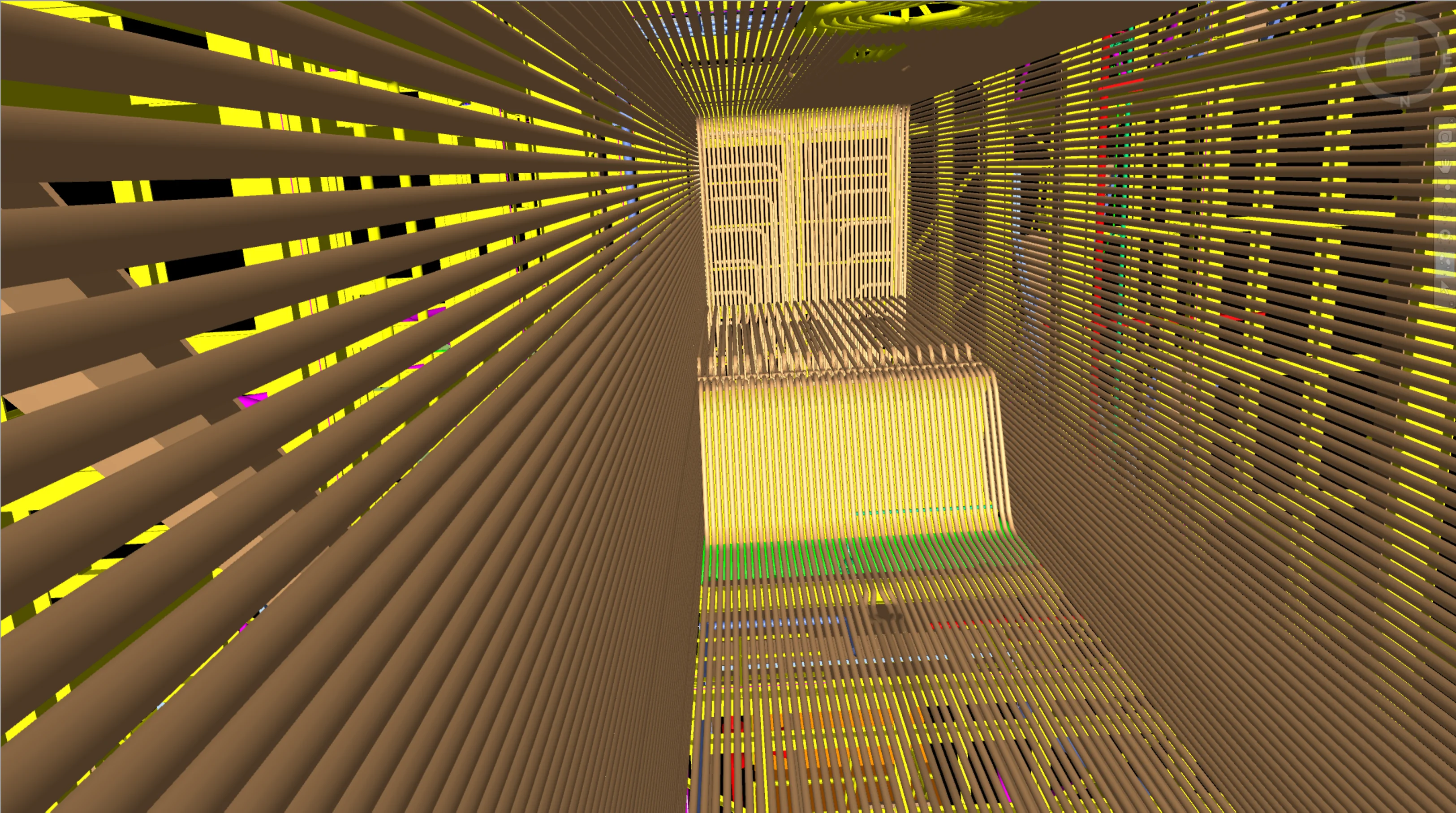 Tubes inside of boiler furnace model